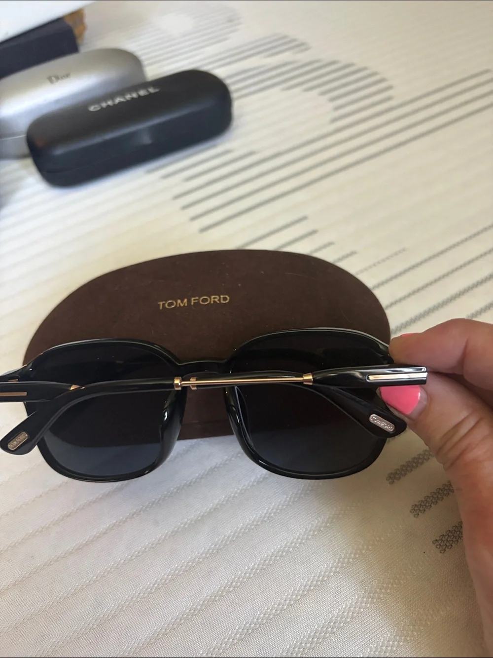 Tom Ford Black Frame Sunglasses with Dark Lenses sleek design Quiet Luxury